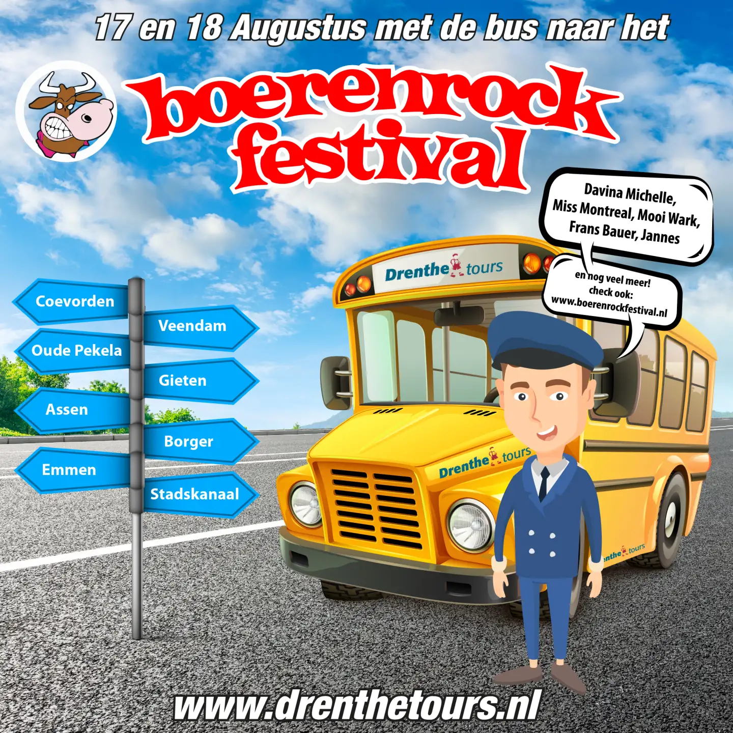 Met de bus naar het Boerenrockfestival