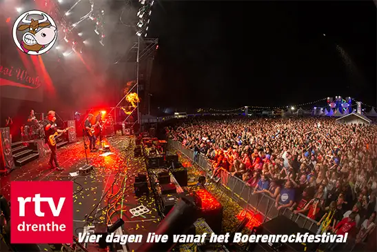 RTV Drenthe vier dagen live vanaf het Boerenrockfestival.